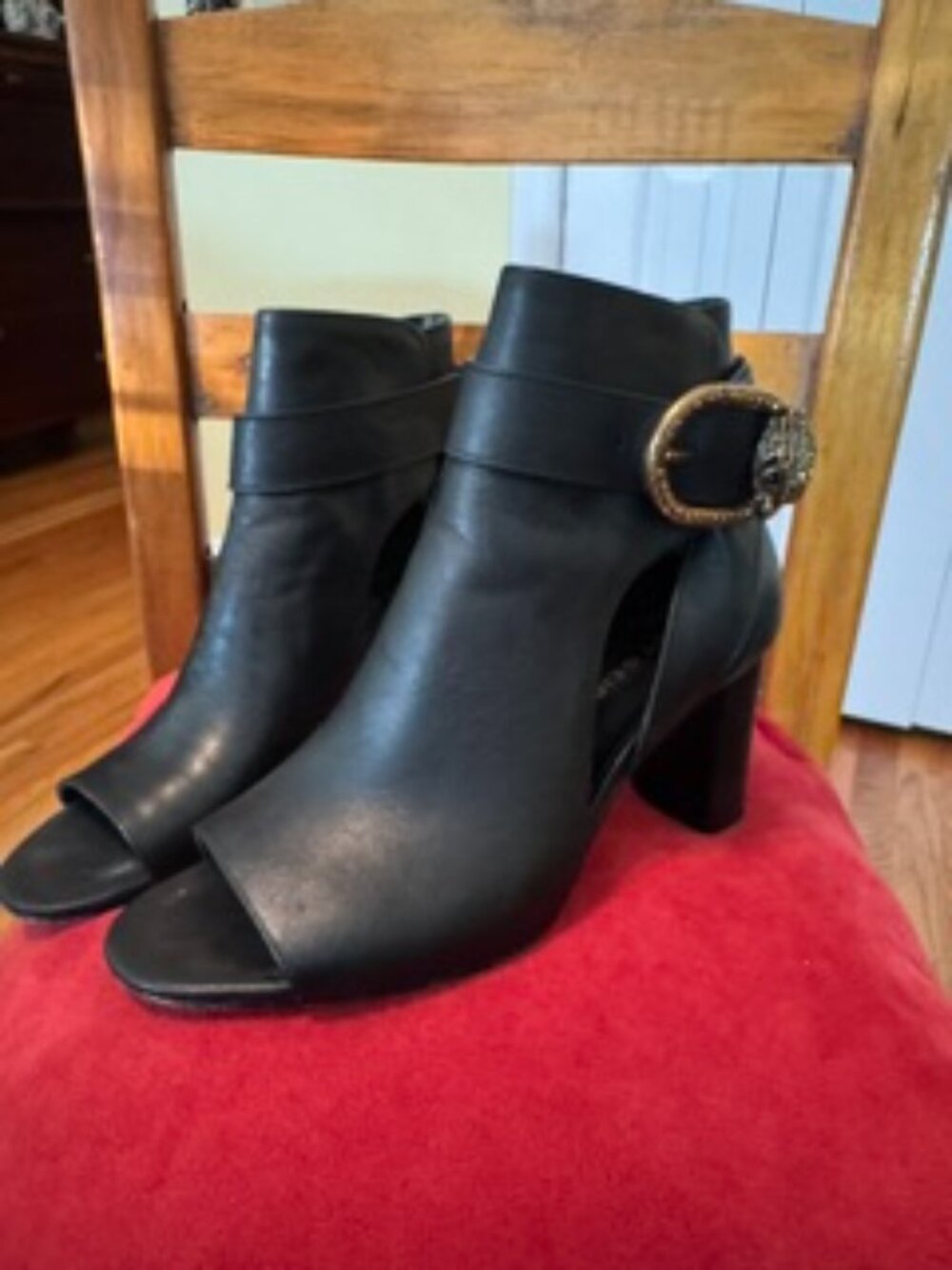 Kurt Geiger London Mayfair Peep Toe Boots  Womens 38.5 EU US 7.5